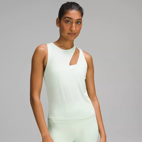lululemon athletica Tops - lululemon Shoulder Cut-Out Yoga Tank Top Kohlrabi Green Size 4 NWT